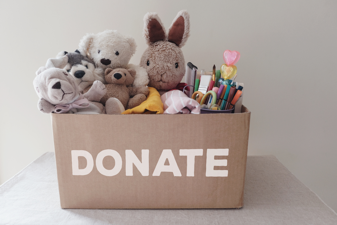 A box full of donations